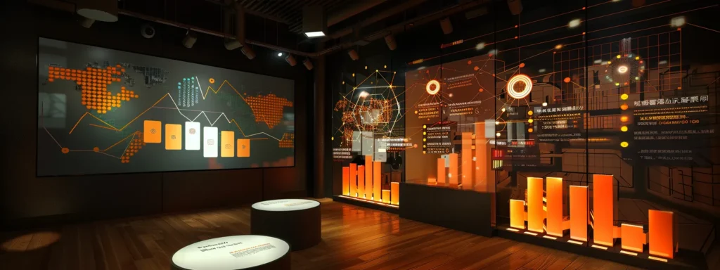 a vibrant digital landscape showcasing an interconnected web of seo elements, with graphs and charts illustrating the latest trends and insights, illuminated by a bright, focused light that symbolizes clarity and innovation in the digital marketing realm.