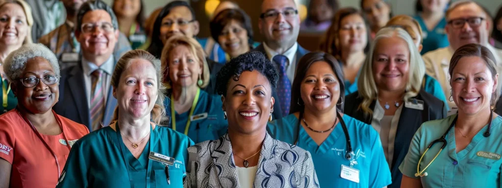 a dynamic collage showcasing diverse healthcare professionals engaged in various educational activities - from classroom settings to online learning and hands-on training, illuminated by warm, inviting lighting to evoke a sense of growth and opportunity in their careers.
