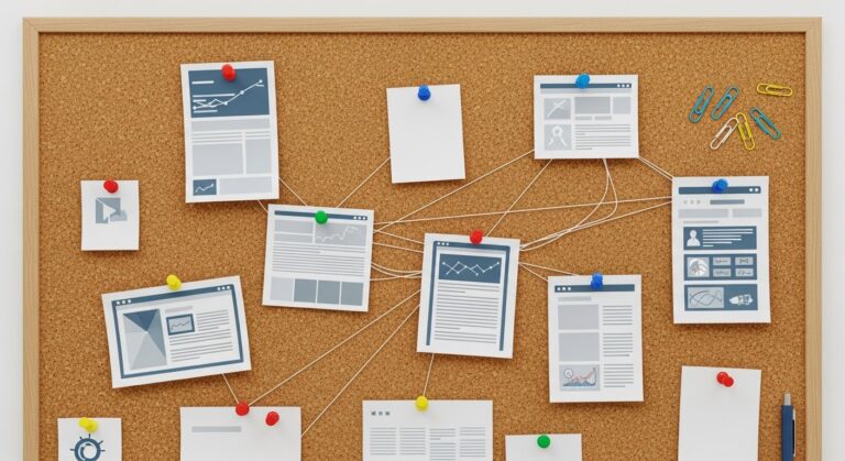 Featured illustration of a team using a bookmark manager app across desktop and mobile to boost digital productivity