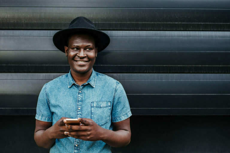 male with a cellphone