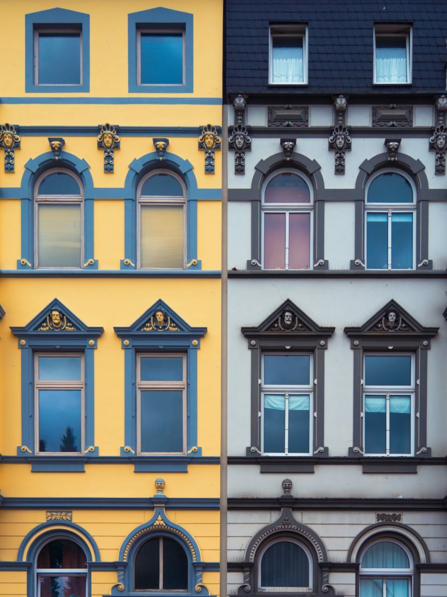 a collage of a building