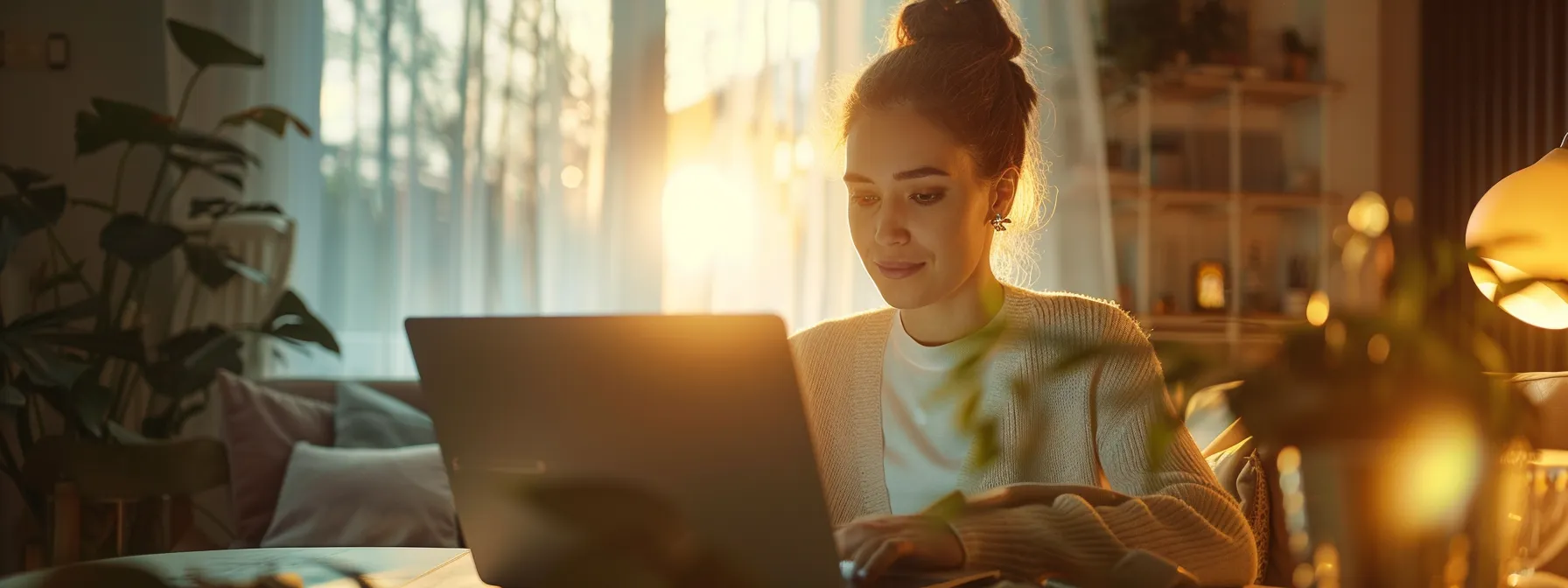 a homeowner looking at online reviews and testimonials on a laptop.